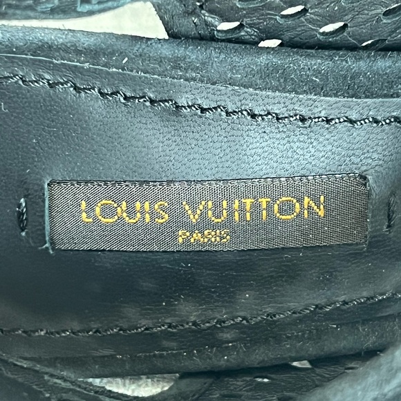 LOUIS VUITTON SUEDE PERFORATED SLING BACK SANDALS - Picture 12 of 13